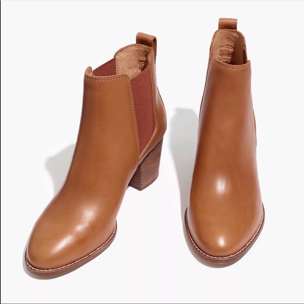 Madewell Regan Leather Boots in English Saddle